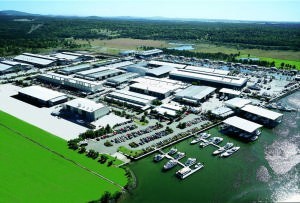The giant production facility and marina of The Riviera Group © Riviera . http://www.riviera.com.au